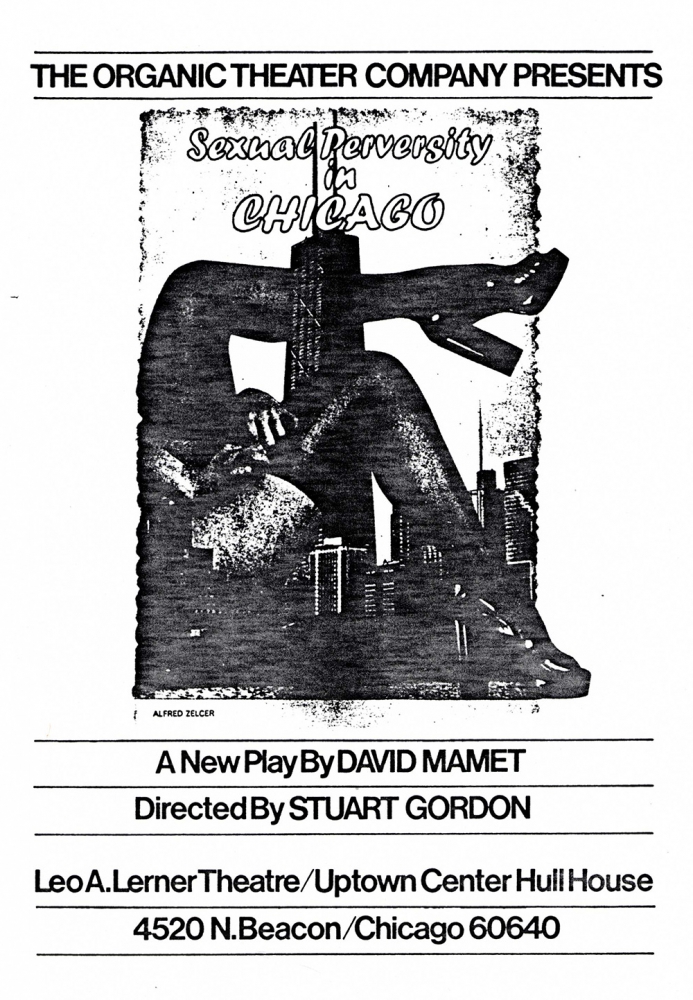 Playbill for Sexual Perversity in Chicago, directed by Stuart Gordon.