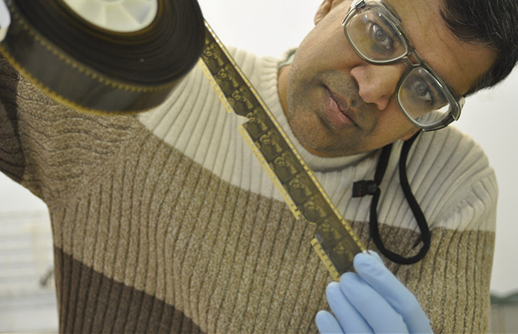 Mahanthappa inspecting nitrate film