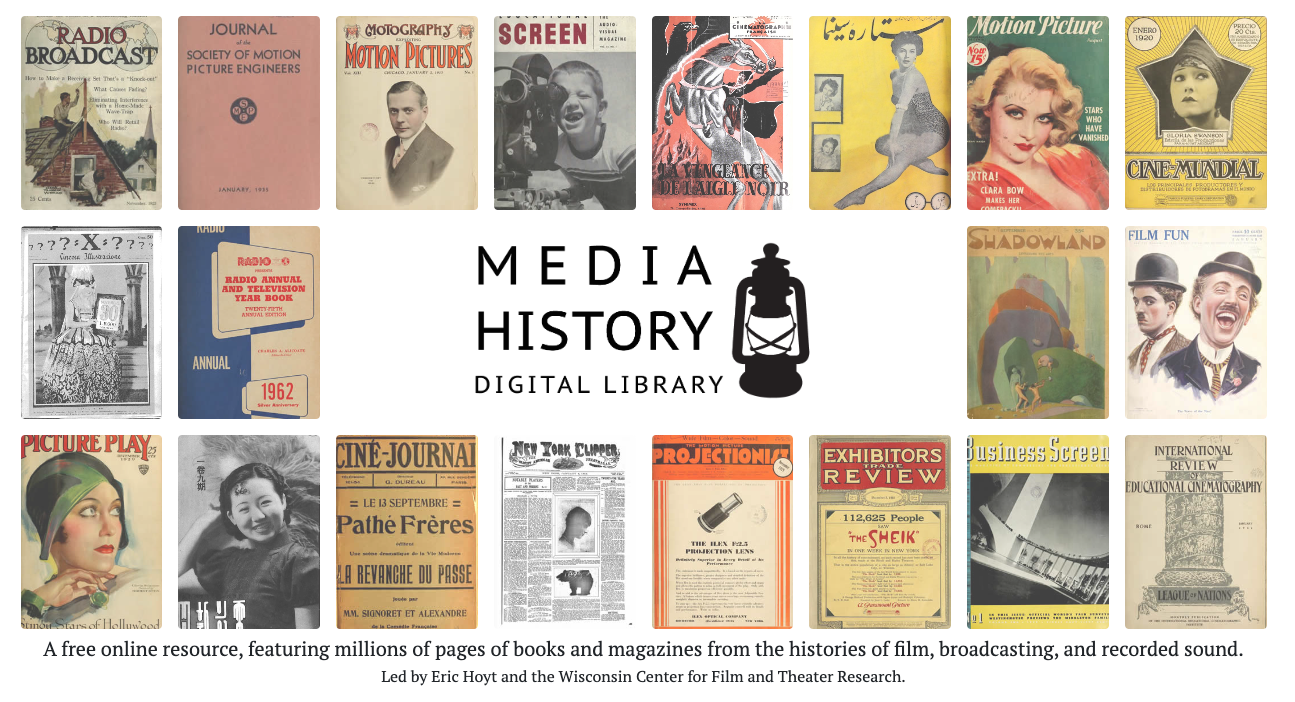 Homepage of the Media History Digital Library