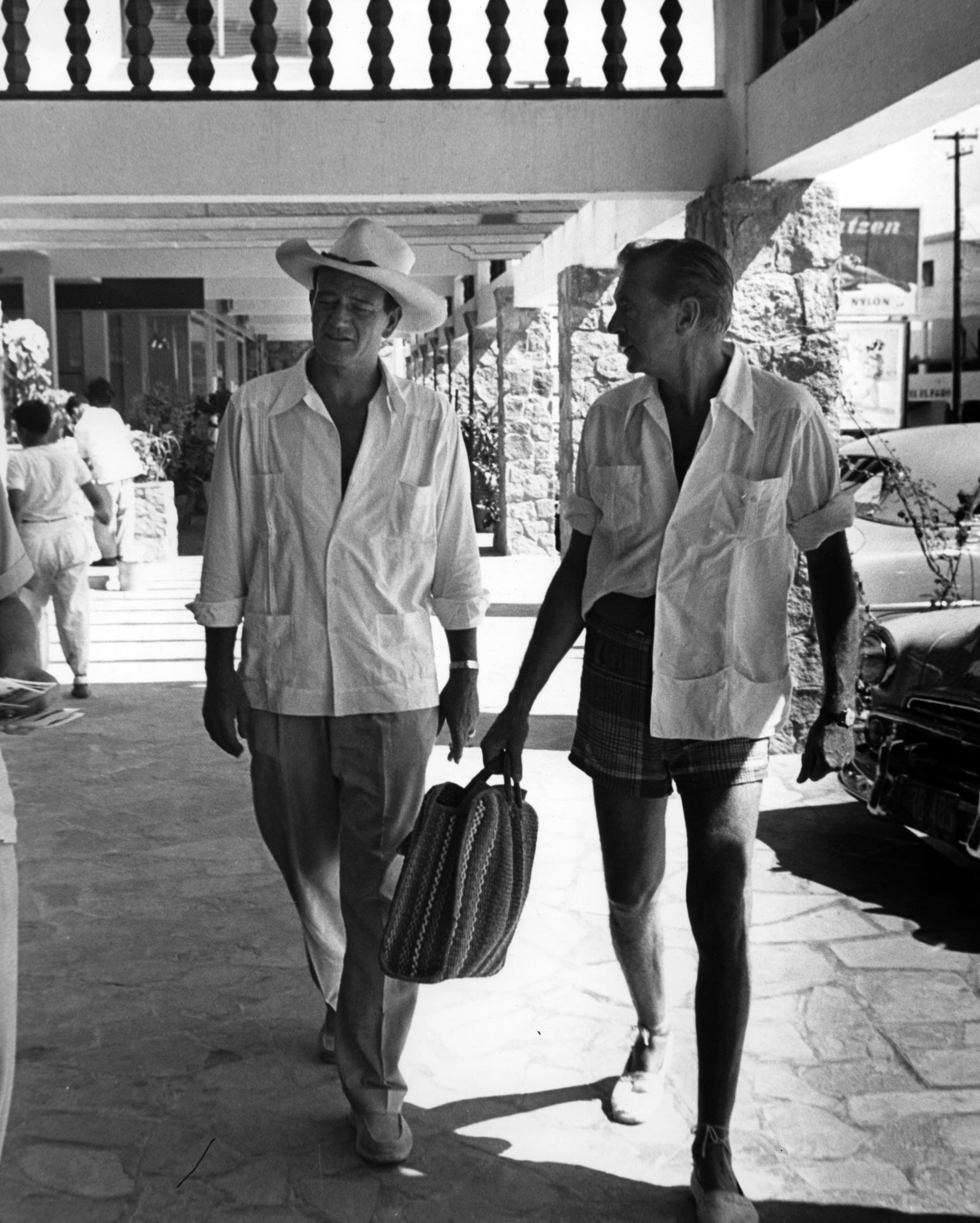 John Wayne and Gary Cooper in Acapulco, 1953.