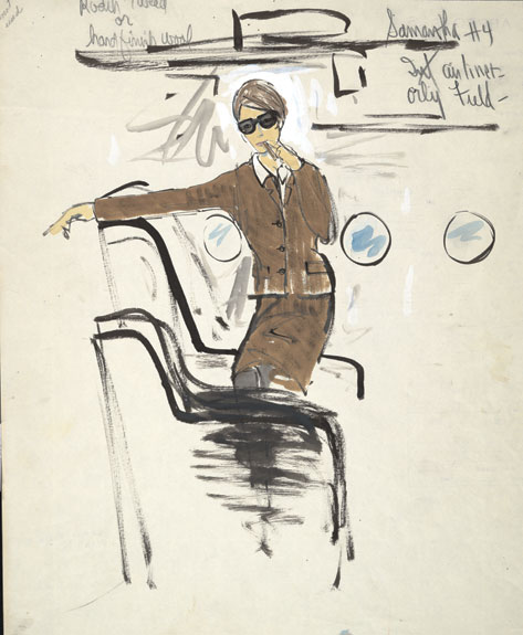 A sketch for Woodward's costume during a scene at Orly airport, for the film A New Kind of Love